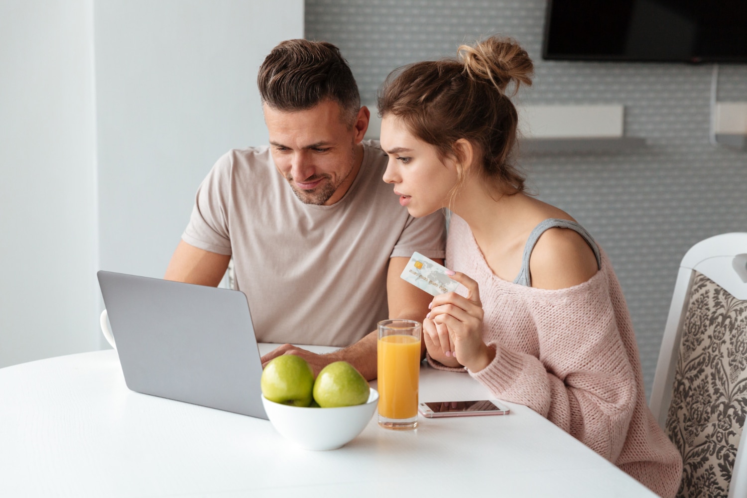 couple reviewing costs